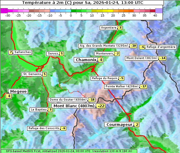 Temperatur, 24. 1. 2026