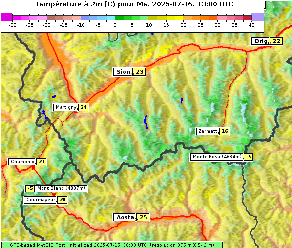 Temperatur, 16. 7. 2025