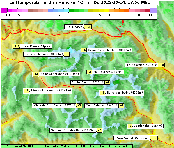 Temperatur, 14. 10. 2025