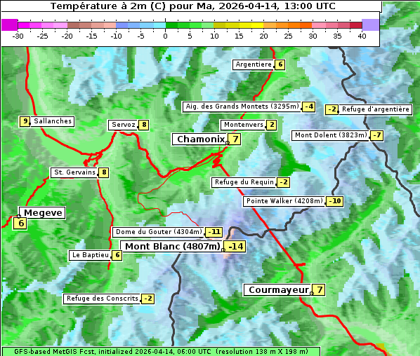 Temperatur, 14. 4. 2026
