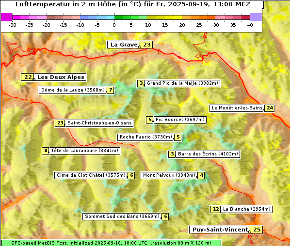 Temperatur, 19. 9. 2025