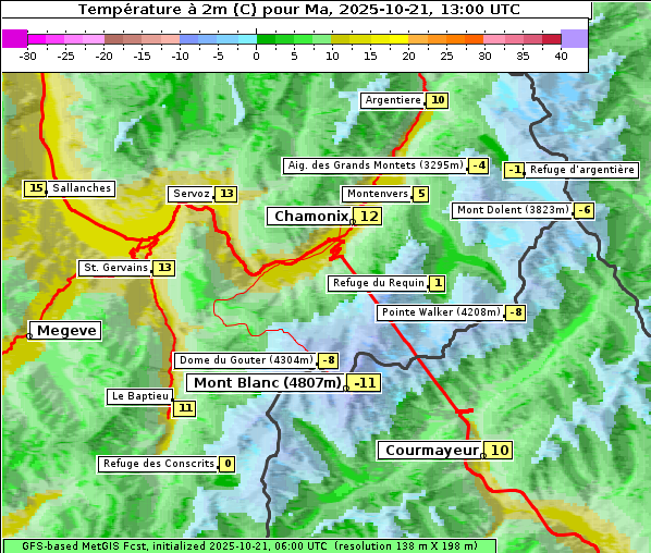 Temperatur, 21. 10. 2025