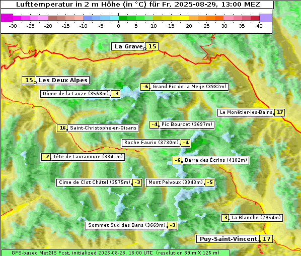 Temperatur, 29. 8. 2025