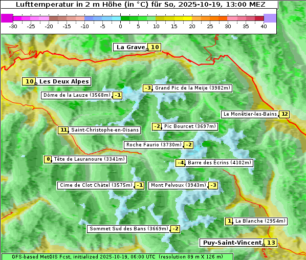 Temperatur, 19. 10. 2025