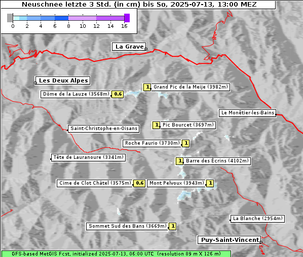 Neuschnee, 13. 7. 2025