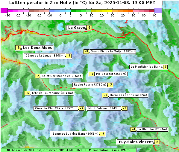 Temperatur, 8. 11. 2025