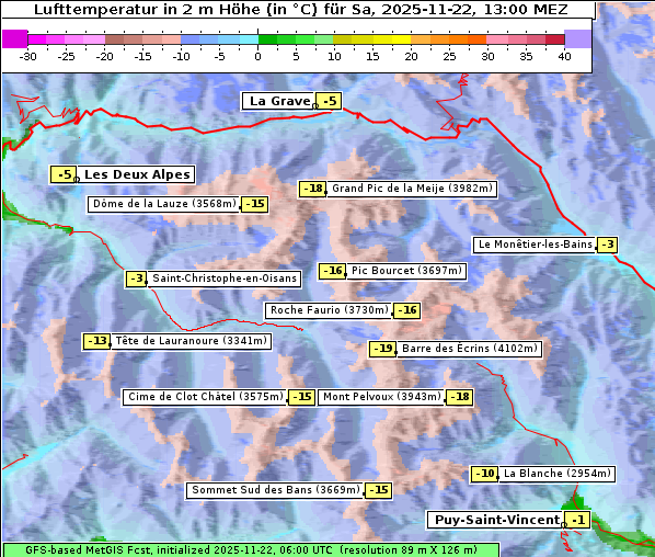 Temperatur, 22. 11. 2025