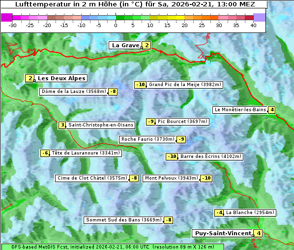 Temperatur, 21. 2. 2026