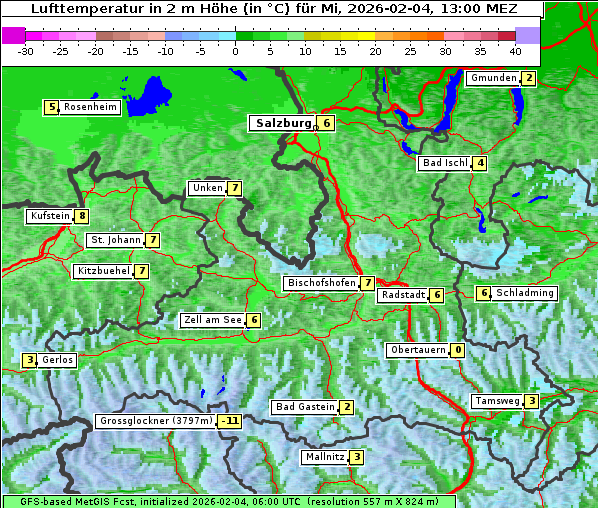Temperatur, 4. 2. 2026