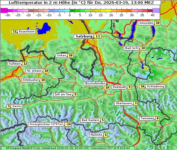Temperatur, 19. 3. 2026