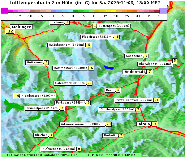 Temperatur, 8. 11. 2025