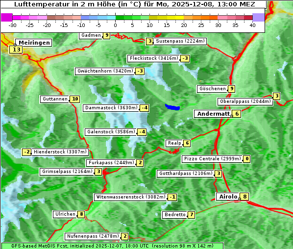Temperatur, 8. 12. 2025