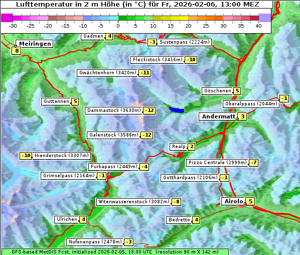 Temperatur, 6. 2. 2026