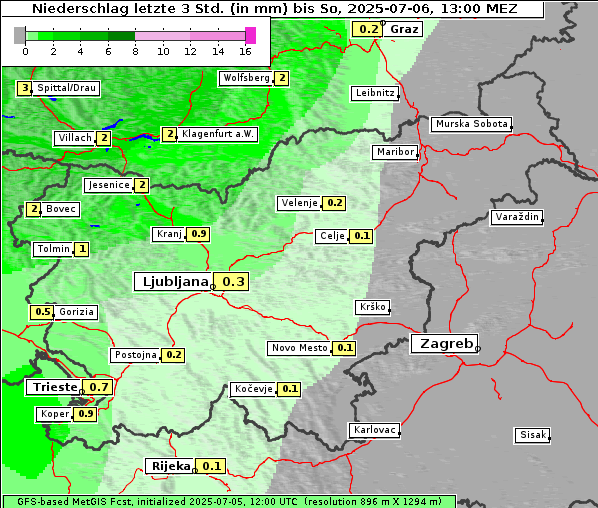 Niederschlag, 6. 7. 2025