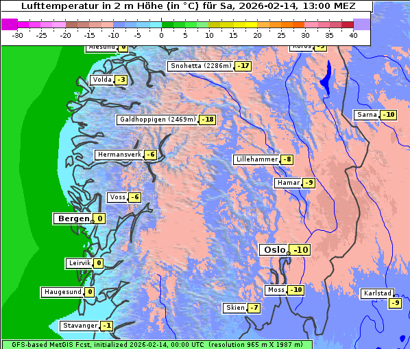 Temperatur, 14. 2. 2026