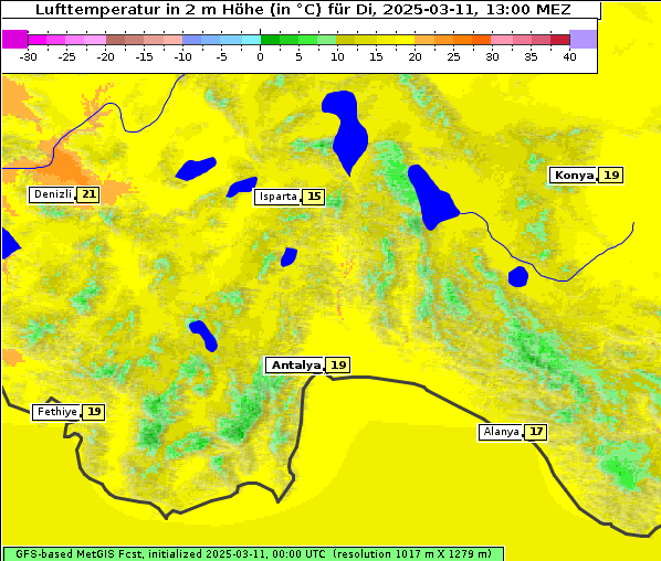 Temperatur, 11. 3. 2025