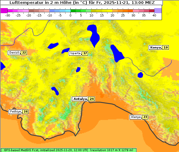 Temperatur, 21. 11. 2025