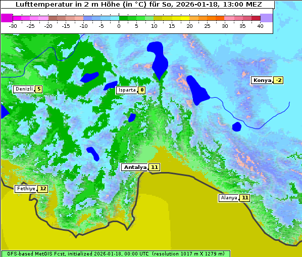 Temperatur, 18. 1. 2026