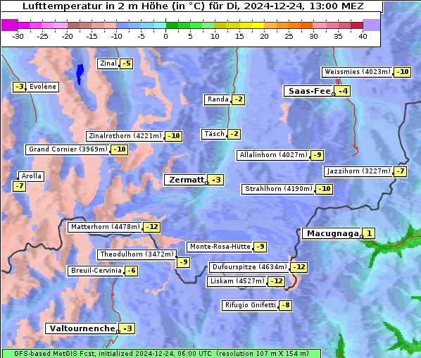 Temperatur, 24. 12. 2024