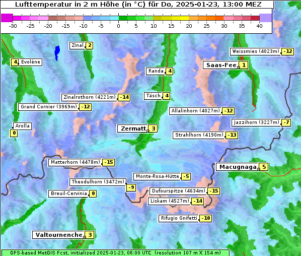 Temperatur, 23. 1. 2025