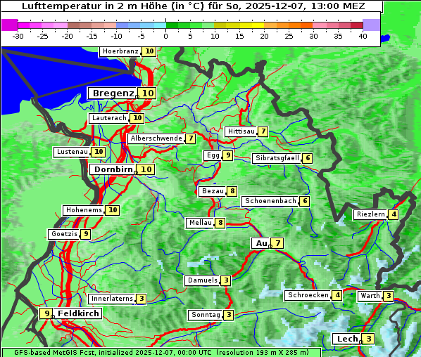 Temperatur, 7. 12. 2025