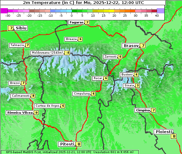 Temperatur, 22. 12. 2025