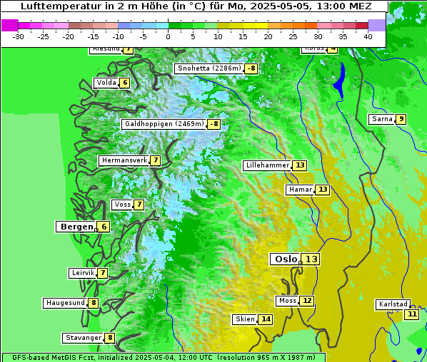 Temperatur, 5. 5. 2025