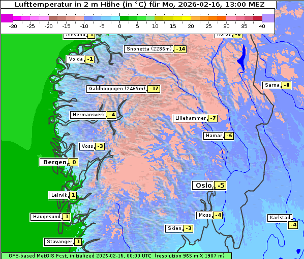 Temperatur, 16. 2. 2026