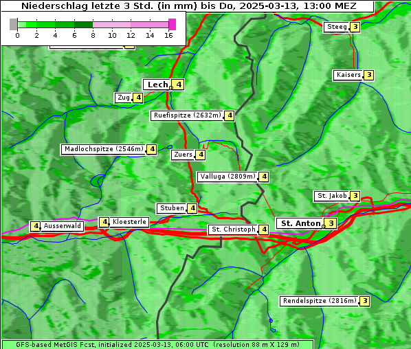 Niederschlag, 13. 3. 2025