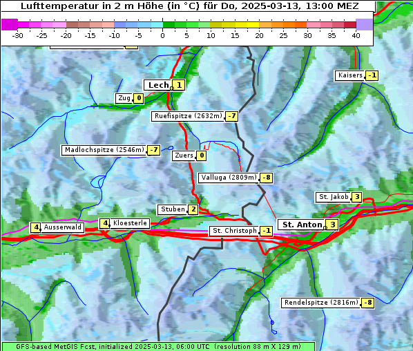 Temperatur, 13. 3. 2025