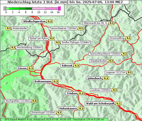 Niederschlag, 6. 7. 2025