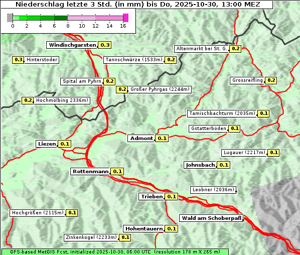 Niederschlag, 30. 10. 2025