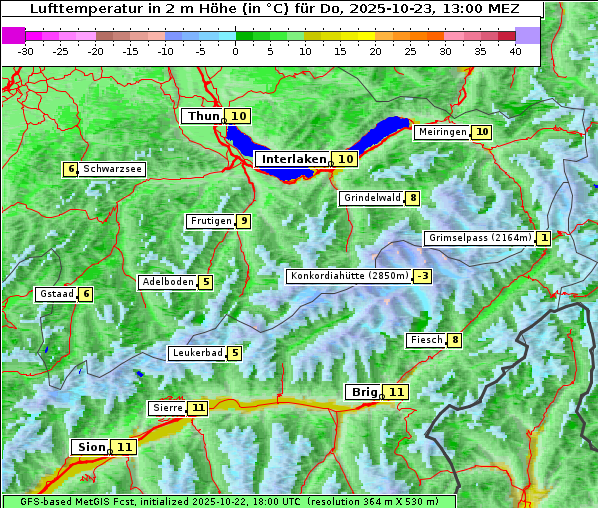 Temperatur, 23. 10. 2025
