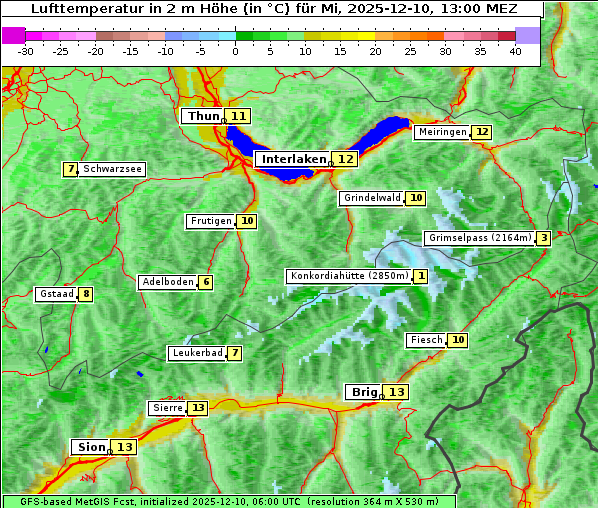 Temperatur, 10. 12. 2025