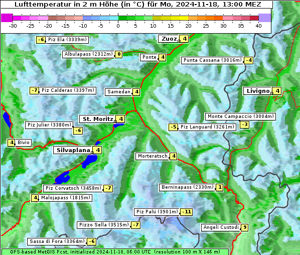 Temperatur, 18. 11. 2024