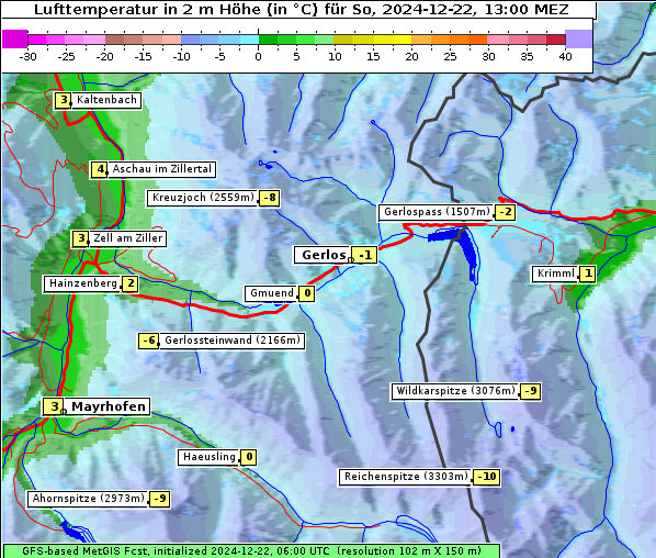 Temperatur, 22. 12. 2024