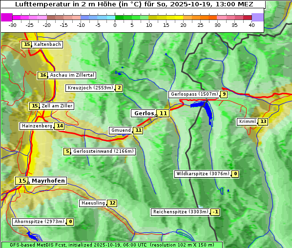 Temperatur, 19. 10. 2025