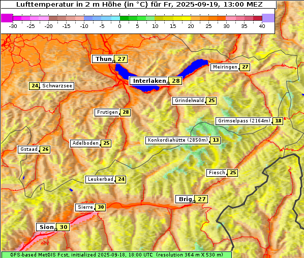 Temperatur, 19. 9. 2025
