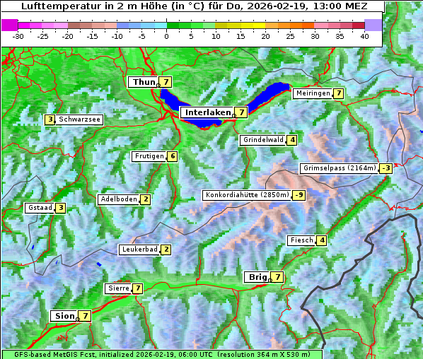 Temperatur, 19. 2. 2026