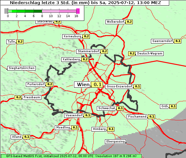 Niederschlag, 12. 7. 2025