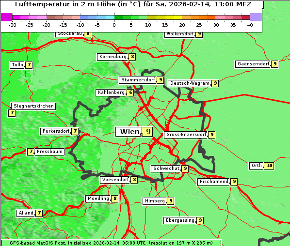 Temperatur, 14. 2. 2026