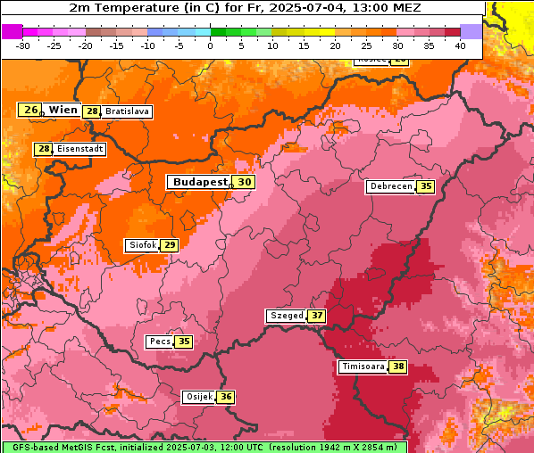 Temperatur, 4. 7. 2025
