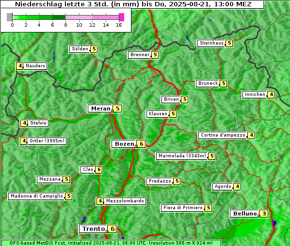 Niederschlag, 21. 8. 2025
