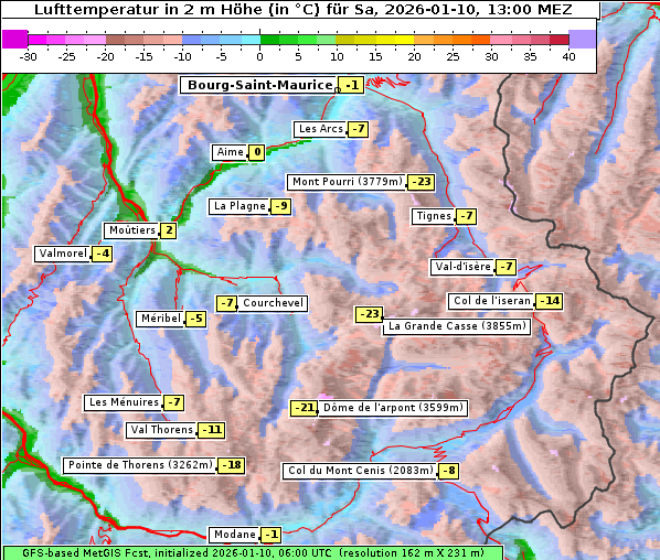 Temperatur, 10. 1. 2026