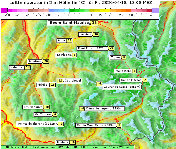 Temperatur, 10. 4. 2026