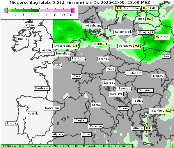 Niederschlag, 9. 12. 2025