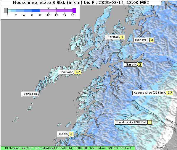 Neuschnee, 14. 3. 2025