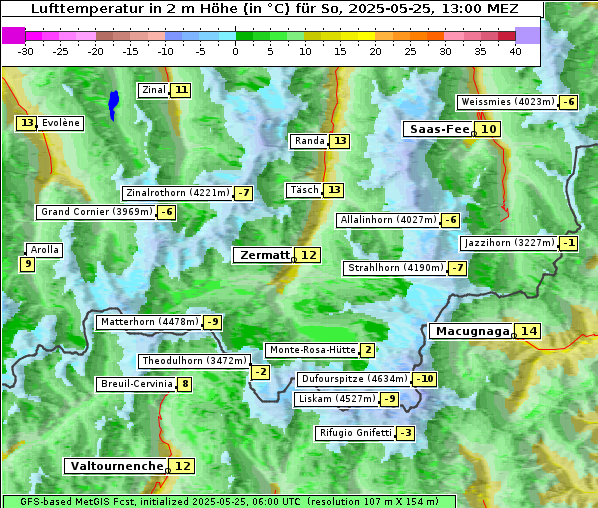 Temperatur, 25. 5. 2025