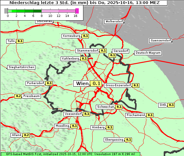 Niederschlag, 16. 10. 2025