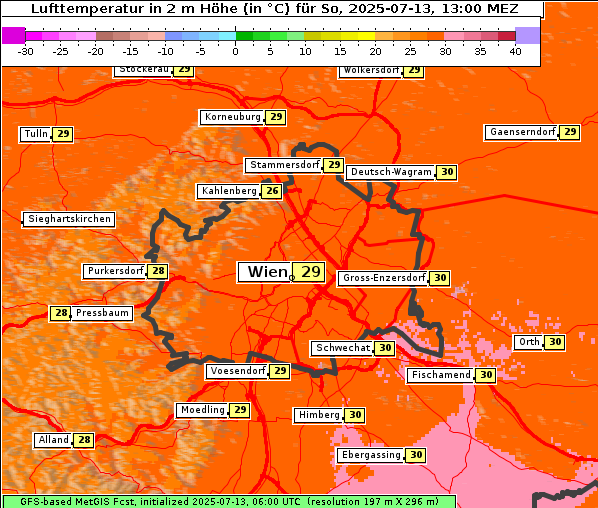 Temperatur, 13. 7. 2025